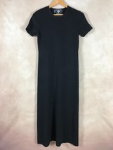 Nina Charles For Kasper Asl Vintage Wool Blend Knit Black Maxi Dress Size Ps - £28.20 GBP