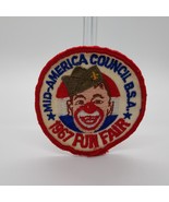 Vintage 1967 BSA Mid-America Council Fun Fair Clown 3&quot; Diameter Patch - $22.84 CAD