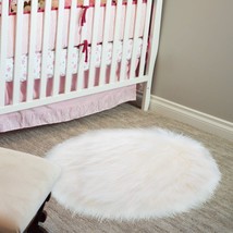 For Living Room, Bedroom, And Sofa Supplies, A 20 X 20 Inch Round Fluffy Rug - £23.56 GBP