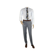Mens Mantoni Flat Front Pants All  Wool Super 140's Classic Fit 46306-2 Gray image 5