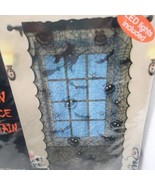Halloween LED LIGHTED LACE WINDOW CURTAIN 42&quot; X 84&quot; 1 Panel Battery Oper... - £19.11 GBP