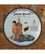 Vintage 1942 Johnnie Walker Black Label Whisky Porcelain Gas &amp; Oil Metal... - £97.73 GBP