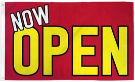 Now Open Flag 3x5ft We&#39;re Open Open Sign Welcome Open Now Red Yellow Flag Banner - £14.22 GBP