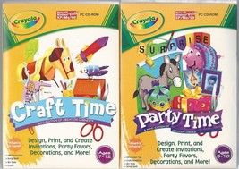 2 Crayola (PC CD-ROM) Craft Time Brand New Party TIme &amp; Craft Time RARE ... - £4.65 GBP