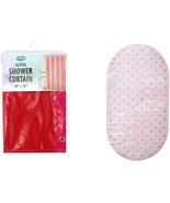 Red Glitter Shower Curtain and Bath Mat Set Durable Waterproof EVA 70&quot; x... - £13.92 GBP