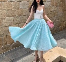 Light BLUE Tulle Skirts High Waisted Puffy Tutu Skirt Princess Outfit Plus Size image 2