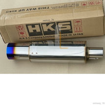 Hks HI-POWER Universal Single Exhaust Muffler Inlet 2.0 Outlet 3.5 Inch - £112.62 GBP