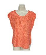 Columbia Athletic Shirt Size Small Orange Geometric Scoop Neck Ruched Sh... - $17.59 CAD