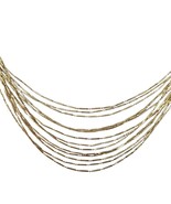 Vintage Multi Strand Layered Gold Tone Necklace Womens Costume Jewelry - $29.72