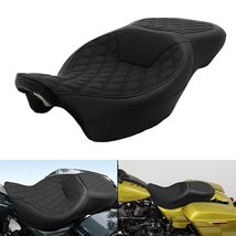 Two-Up Driver Passenger Seat Motorcycle PU Leather Cushion For Harley Touring Ro - £411.12 GBP