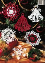 21 Angels Snowflakes Xmas Trees Bells Wreaths Thread Ornaments Crochet Patterns - £11.18 GBP