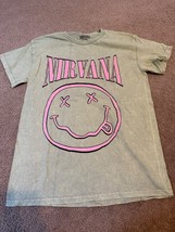 Nirvana Mens Shirt Size S Green Short Sleeve Stretch Rock Band Graphic T... - $19.53