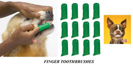 12 Pet Dog Cat Finger Pro Dental Teeth Rubber Tooth Brush Oral Care Toothbrushes - £11.79 GBP