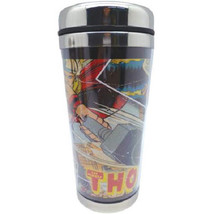The Mighty Thor Comic Art 16 ounce Metal Full Color Travel Mug NEW BOXED - £11.59 GBP