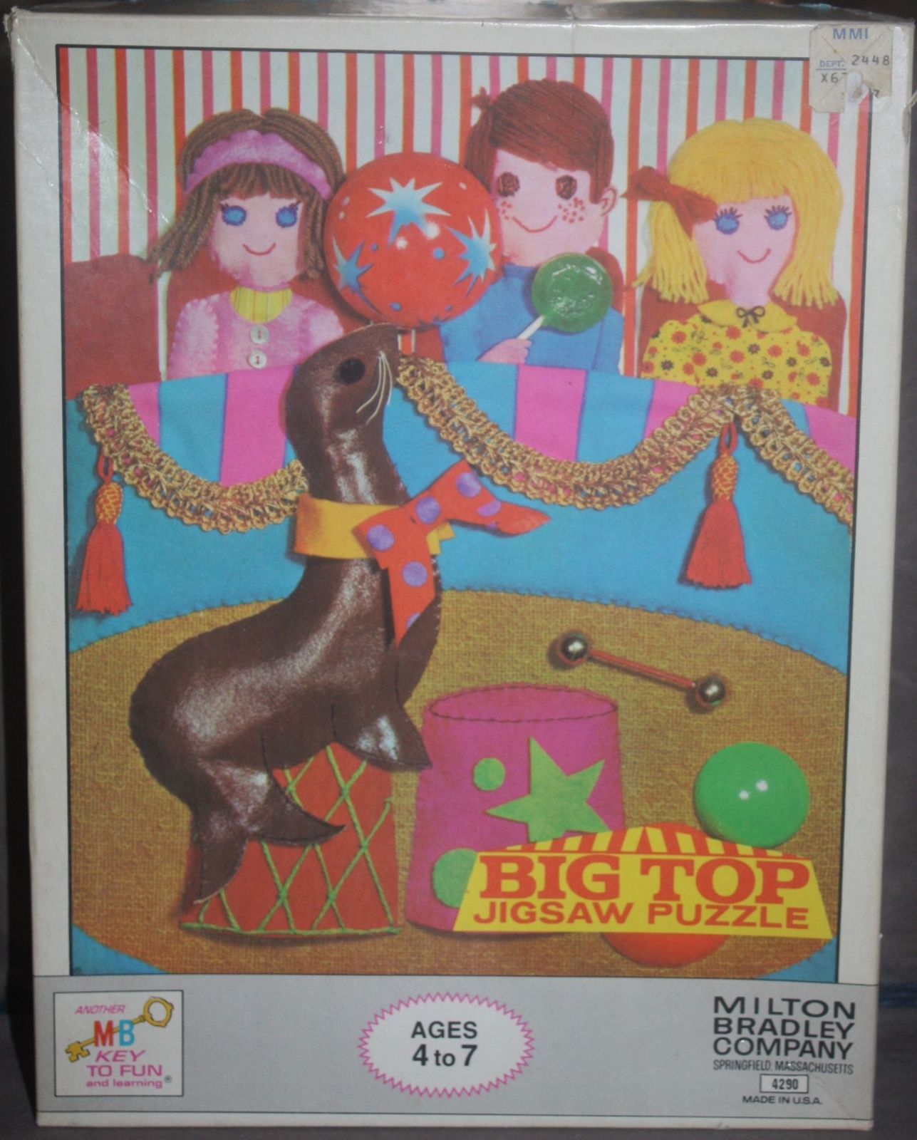 Vintage 1971 Milton Bradley Big Top 60 Piece Puzzle - Complete - $10.00