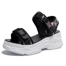Rimocy silver glitter high platform sandals women thick bottom comfortable hook  - £30.52 GBP