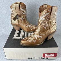 Dingo Western Wmn Boots Vintage Floral Embroidery Genuine Leather Bronze Sz 7.5 - £94.26 GBP