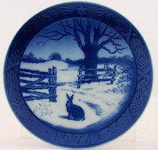 Vintage Royal Copenhagen Christmas Collector Plate 1971 Hare In Winter U20 - £14.91 GBP