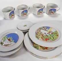 Shibata Home For The Holidays Dinner Salad Plate Mug Saucer Set Porcelain Santa - £13.52 GBP+