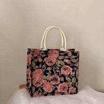 Vintage Tote Bag Rose Print Flower Print Trendyol Luxury Designer Handbag Casual - £17.09 GBP