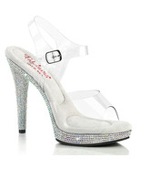 FABULICIOUS GLORY-508DM Women&#39;s Silver 5&quot; Heel Platform Ankle Strap Sand... - $124.95