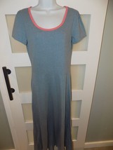 Lularoe Heather Blue/Pink Short Sleeve Ana Maxi Dress Size L Women&#39;s - £25.95 GBP