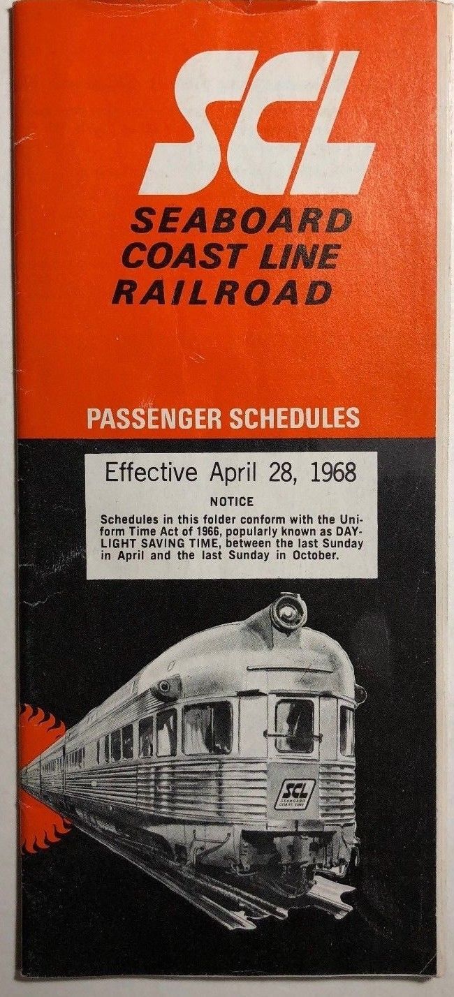 SEABOARD COAST LINE RAILROAD Time Tables April 28, 1968 - $9.89