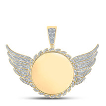 10kt Yellow Gold Mens Round Diamond Wing Memory Circle Charm Pendant 1 Cttw - £1,678.24 GBP
