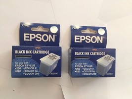 Lote 2 Epson S020047 Cartucho de Tinta Negra Lápiz Óptico Genuino Nuevo - $37.65