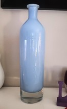 Periwinkle Baby Blue Art Glass Vase Handcrafted And Mouth Blown in Poland - $24.74