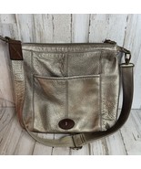 FOSSIL Morgan Metallic Bronze Leather Crossbody Messenger Bag Purse - $683.29 MXN
