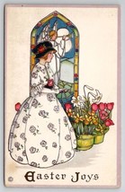 A/S MEP Margaret Evans Price Pretty Lady Church Stained Glass Postcard X25 - $19.95