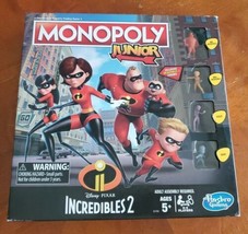 MONOPOLY Junior Incredibles 2 Board Game 2017 Hasbro Gaming  5+ Complete  - $24.24