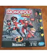 MONOPOLY Junior Incredibles 2 Board Game 2017 Hasbro Gaming  5+ Complete  - $24.24