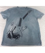 John Varvatos Star USA Men&#39;s Stone Wash Gray Broken Guitar Graphic T-Shi... - $37.98