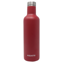 Aquatix 25 ounce Red Wine Bottle. Vacuum Insulated Pure Stainless Steel - £21.11 GBP
