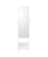 Mirror Jewelry Cabinet Standing Mirror with Storage Full Length White - $228.72 CAD