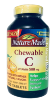 Nature Made Chewable Vitamin C 500 mg Orange Flavor 150 tablets 4/2025 FRESH! - $14.90