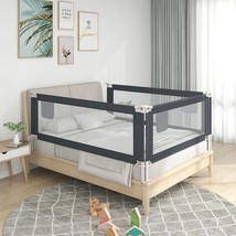 Toddler Safety Bed Rail Dark Grey 120x25 cm Fabric - $33.23