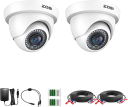 2Pack 2.0MP HD 1080P Security Cameras Kit TVI/CVI/AHD Indoor Outdoor 80Ft - $98.04