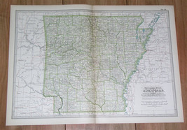 1897 Antique Dated Map Of Arkansas / Little Rock - £16.80 GBP