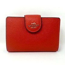 Coach Medium Corner Zip Wallet in Mango Leather Style 6390 New With Tags - £99.71 GBP