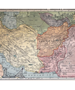 1917 Persia Afghanistan Baluchistan WW1 Era Map Atlas Of The World DWUU1B - $39.99
