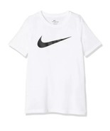 Nike Shirt Boys Medium White Black Dri Fit Swoosh Training Casual Comfort - €12,74 EUR