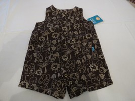 Baby Boys Carter&#39;s play all day! 12 M months brown animals romper outfit... - $11.83