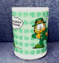 Vintage 1978 Enesco Garfield Cat &quot;I&#39;m a Lean, Green Party Machine&quot; Coffee Mug - £12.87 GBP