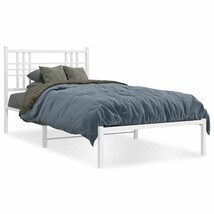 vidaXL Bed Frame White Powder-Coated Steel Twin Durable Bed Frame - $170.77