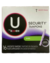 U By Kotex Super Security Tampons Super Absorbency Unscented 16ct DISCONTINUED - £33.39 GBP