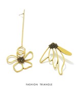 Asymmetric Flower Oversized Dangle Earrings For Women Stunning Korean Ea... - £10.49 GBP
