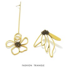 Asymmetric Flower Oversized Dangle Earrings For Women Stunning Korean Earrings 2 - £10.50 GBP